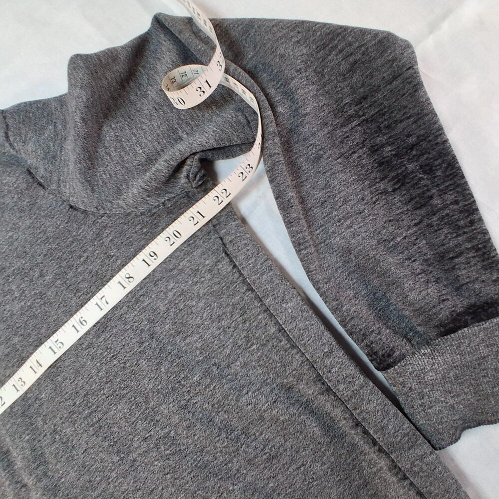 H&M Divided Hoodie Women Large Charcoal Good Full Zip Basic Melange Sweatshirt - Picture 7 of 7